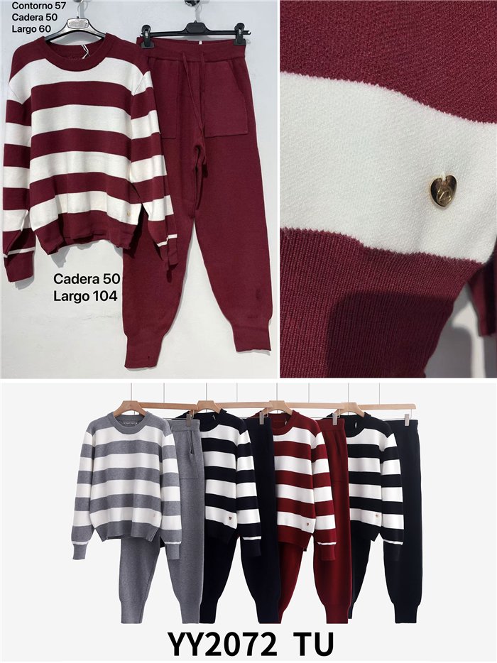 Conjunto jersey rayas y pantalón jogger