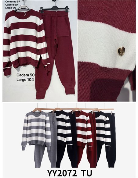 Conjunto jersey rayas y pantalón jogger