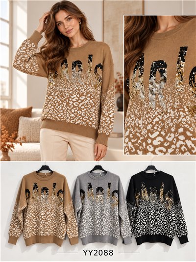 Jersey animal print con lentejuelas 2