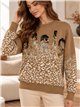 Jersey animal print con lentejuelas
