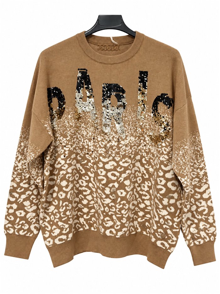 Jersey animal print con lentejuelas
