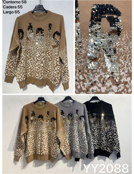 Jersey animal print con lentejuelas