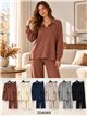 Conjunto jersey cuello polo y pantalón wide leg