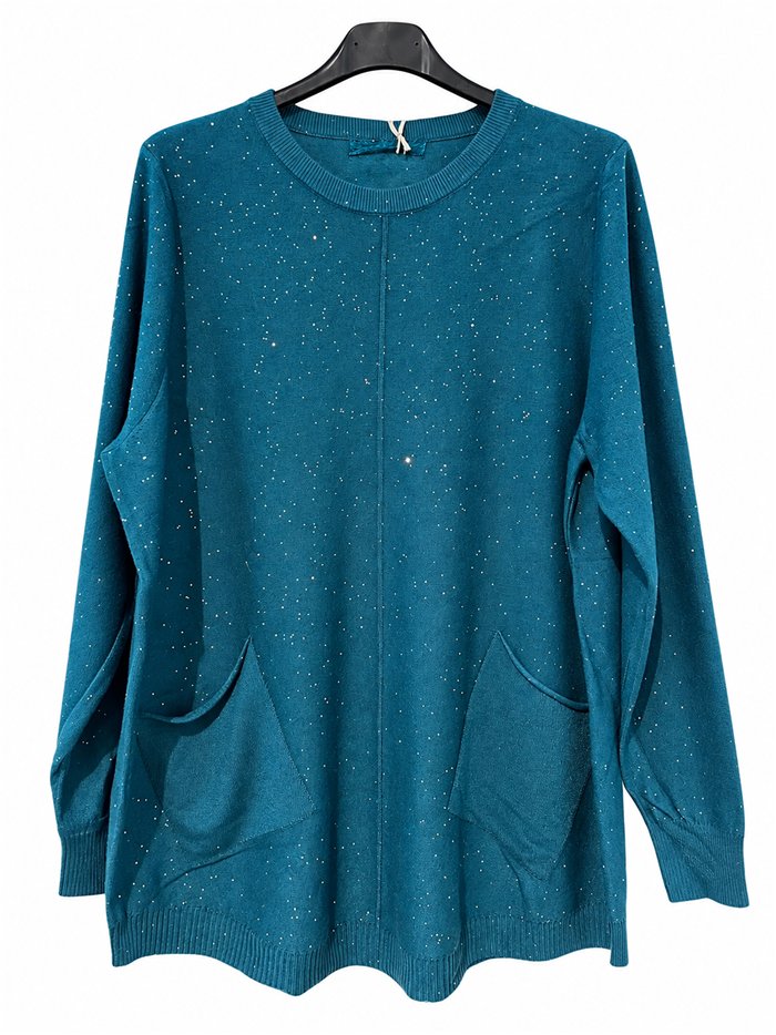 Pull en maille fine avec sequins et poches