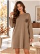Jersey largo amplio con flor aplicada