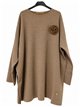 Jersey largo amplio con flor aplicada