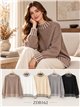 Kontrastfarbener Rollkragenpullover