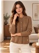 Zopfstrick-Strickjacke mit Knöpfen