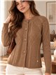 Zopfstrick-Strickjacke mit Knöpfen