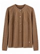 Zopfstrick-Strickjacke mit Knöpfen