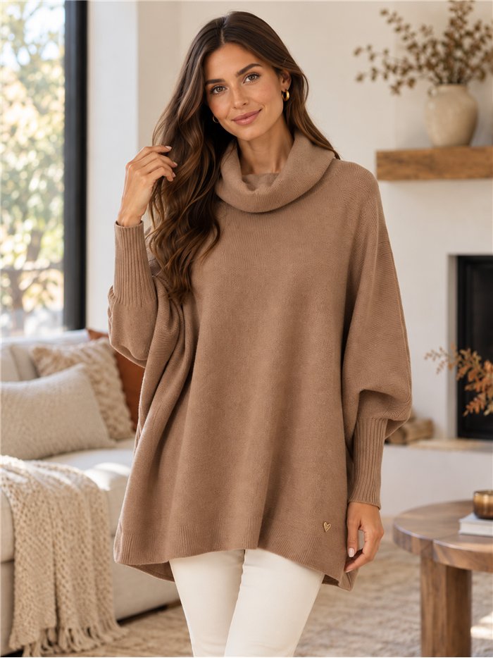 Jersey talla grande cuello vuelto