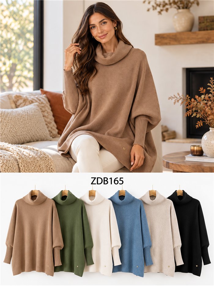 Jersey talla grande cuello vuelto