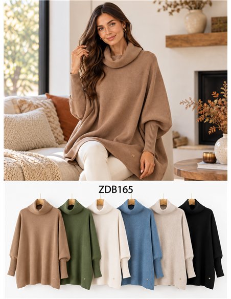 Jersey talla grande cuello vuelto