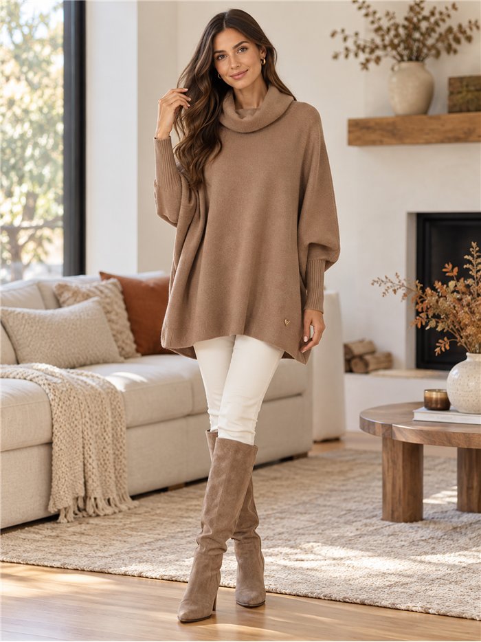 Jersey talla grande cuello vuelto