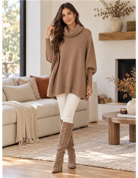 Jersey talla grande cuello vuelto