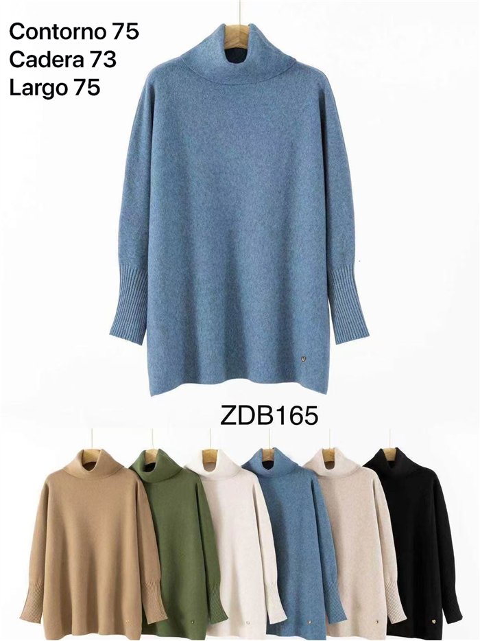 Jersey talla grande cuello vuelto