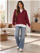 Sudadera efecto camisa con tachuelas
