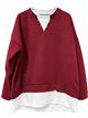 Sudadera efecto camisa con tachuelas