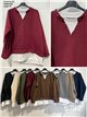 Sudadera efecto camisa con tachuelas