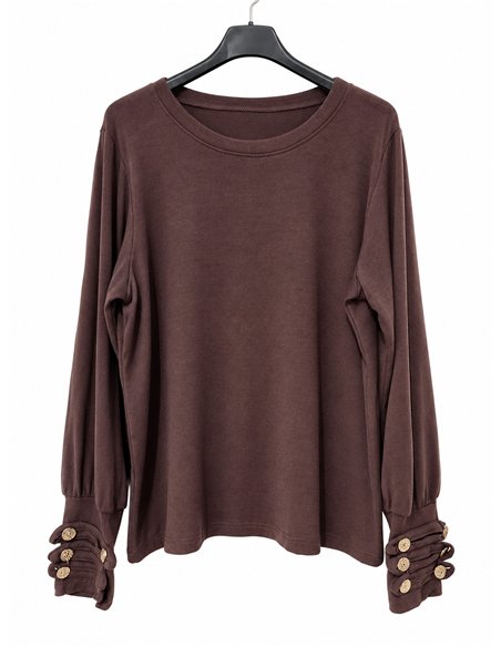 T-shirt con bottoni e polsini