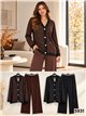 Oversized sparkle rhinestone cardigan and trousers set
