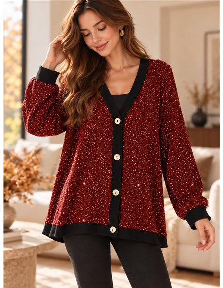 Veste de soirée oversize ornée de strass