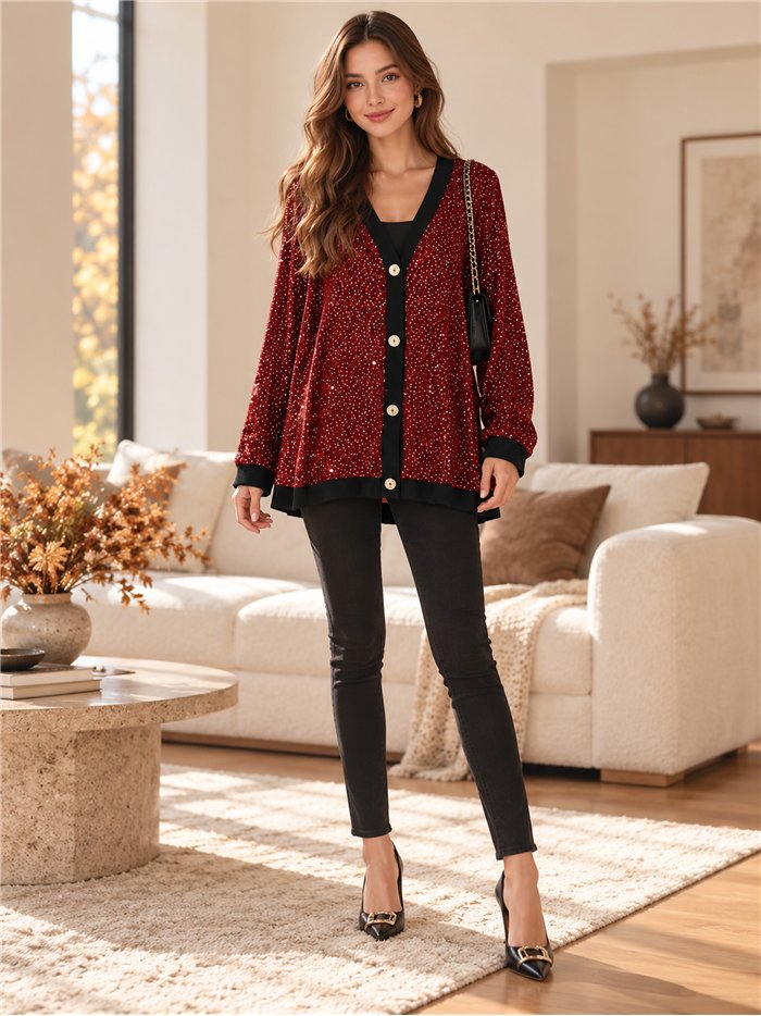 Veste de soirée oversize ornée de strass