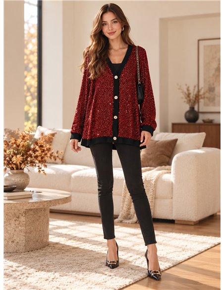 Veste de soirée oversize ornée de strass