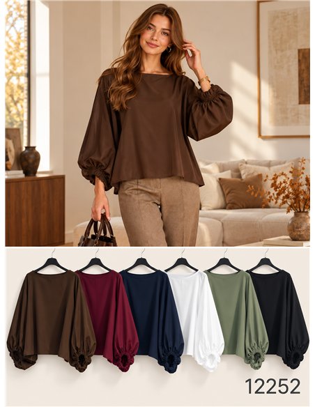 Balloon sleeve blouse