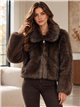 Chaqueta corta de pelo sintético con cremallera