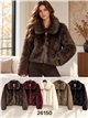 Chaqueta corta de pelo sintético con cremallera