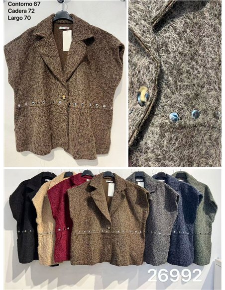 Gilet di lana con borchie