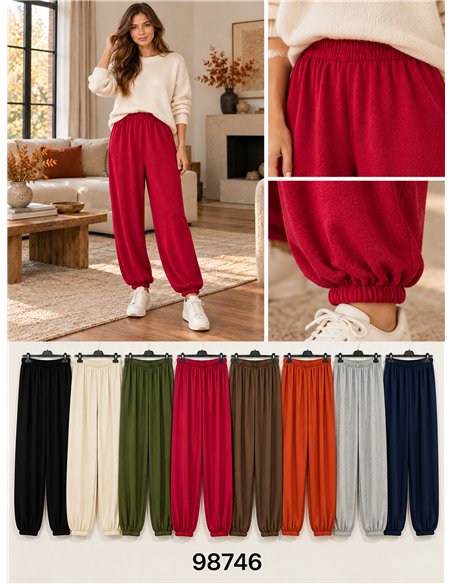 pantaloni harem a maglia fine