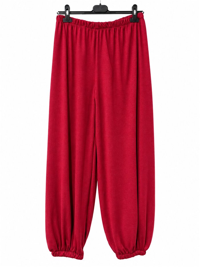pantaloni harem a maglia fine