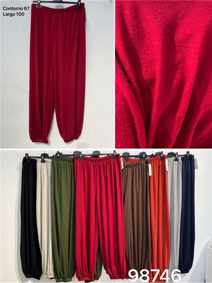 pantaloni harem a maglia fine