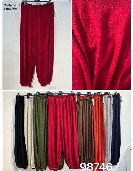 pantaloni harem a maglia fine