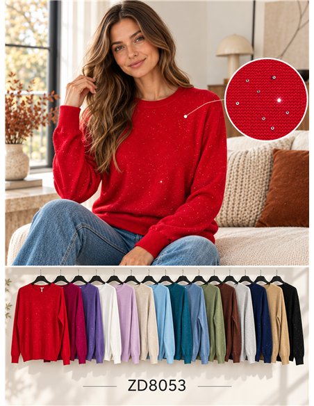 Jersey de punto fino con lentejuelas