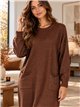 Vestido de punto fino con lentejuelas y bolsillos