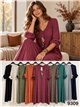 Vestido midi de punto canalé con collar