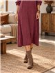 Vestido midi de punto canalé con collar