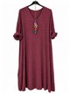 Vestido midi de punto canalé con collar