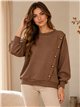 Sudadera amplia botones decorativos