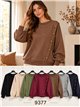Sudadera amplia botones decorativos