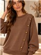 Sudadera amplia botones decorativos