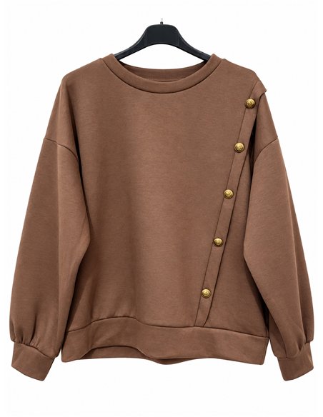 Sudadera amplia botones decorativos