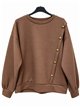 Sudadera amplia botones decorativos