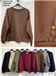 Sudadera amplia botones decorativos