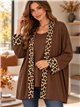 Jersey talla grande efecto doble con ribete leopardo