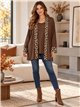 Jersey talla grande efecto doble con ribete leopardo