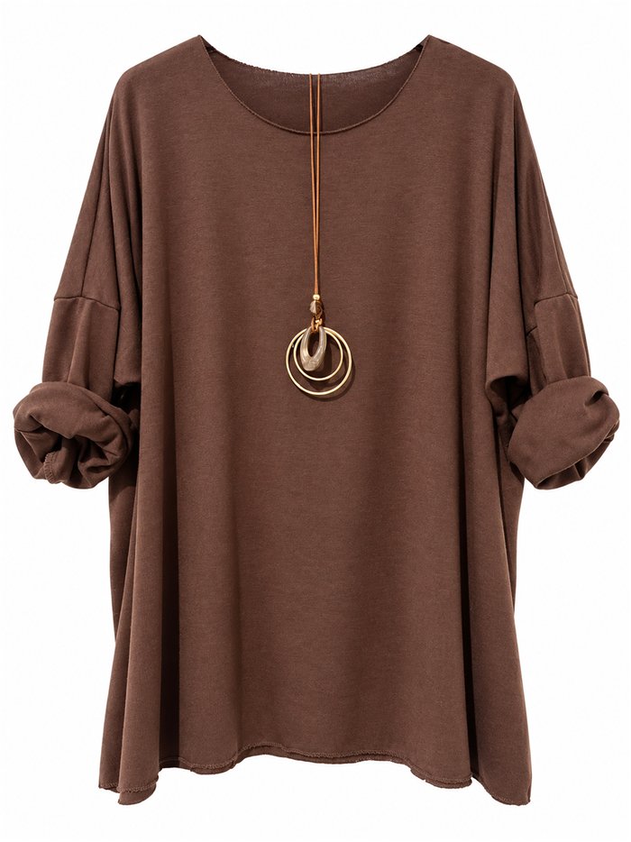 Jersey amplio de punto fino con collar